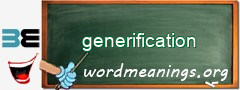 WordMeaning blackboard for generification